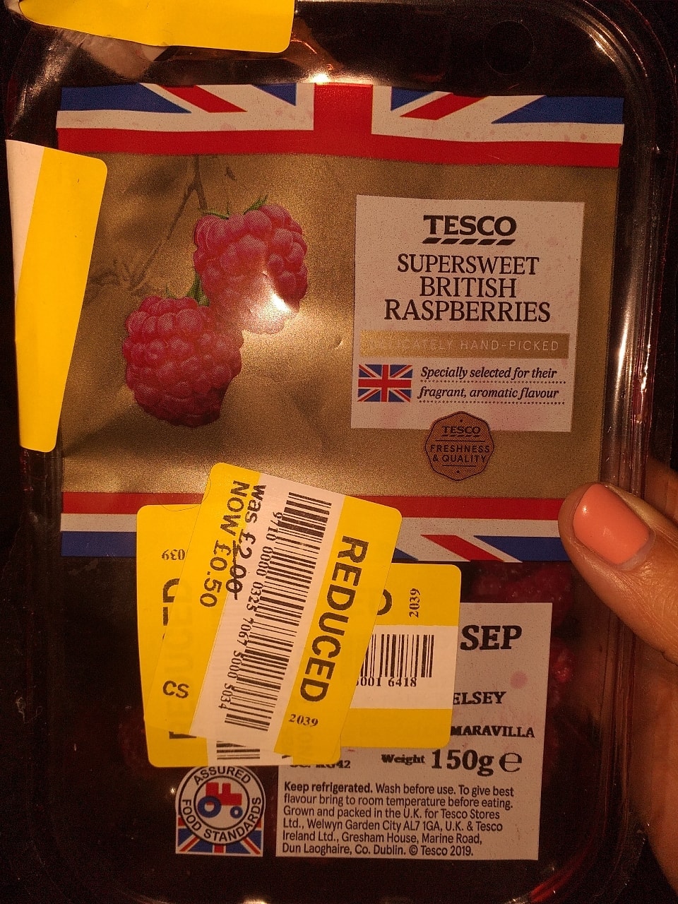 Tesco raspberries OLIO