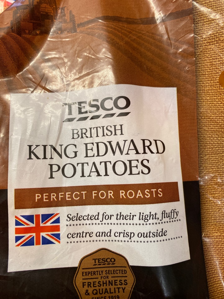 Tesco King Edward potatoes OLIO