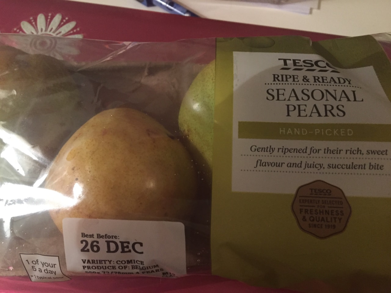 Tesco seasonal pears OLIO