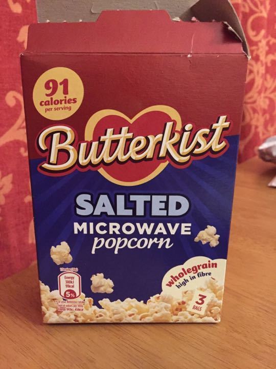Salted microwave popcorn 1 packet left OLIO