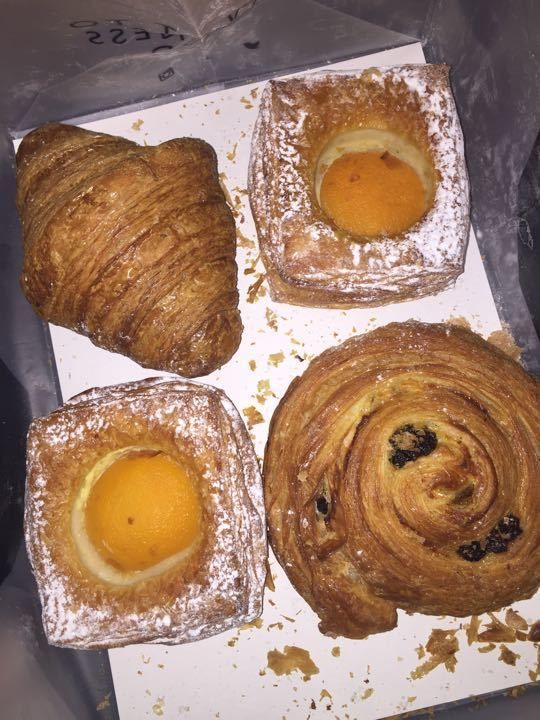 2 Danish, 1 raisin whirl & 1 croissant OLIO