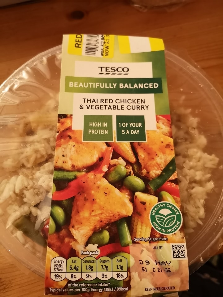 Tesco Thai Red Chicken and Vegetable Curry OLIO
