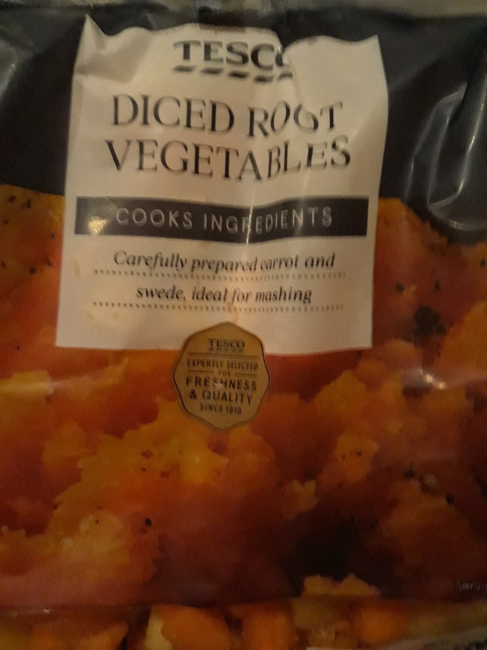 TESCO diced root vegetables OLIO