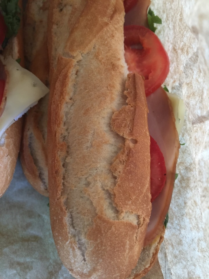 Fresh Ham and cheese baguette OLIO