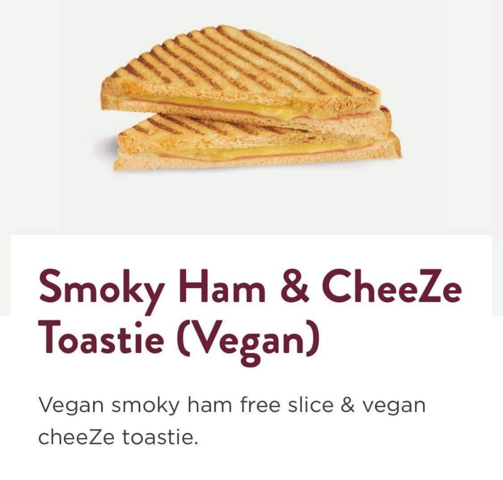 Costa Vegan ham and cheese Toastie OLIO