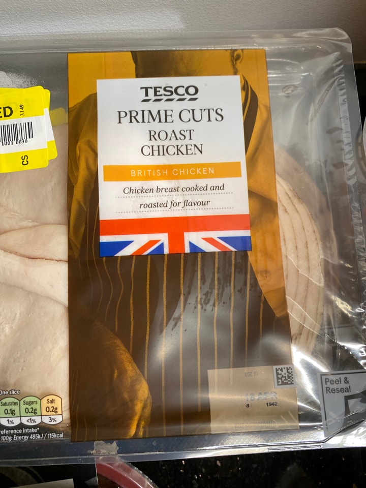Courtesy of Tesco, prime cuts of roast chicken OLIO