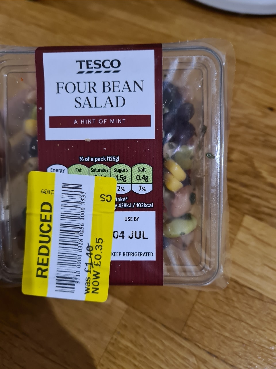 Tesco four bean salad OLIO