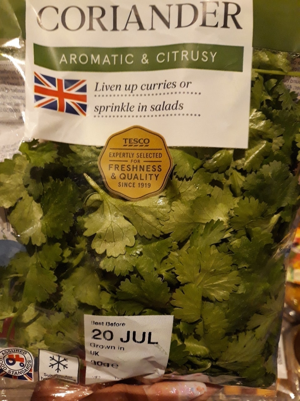 TESCOS coriander OLIO