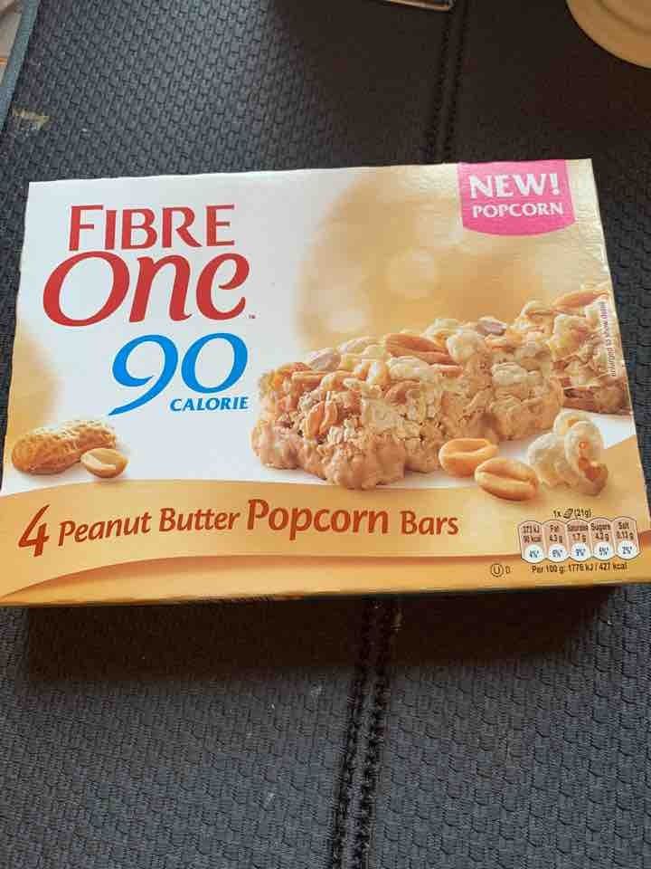 Fibre one peanut butter popcorn bars bb 25/6/19 OLIO