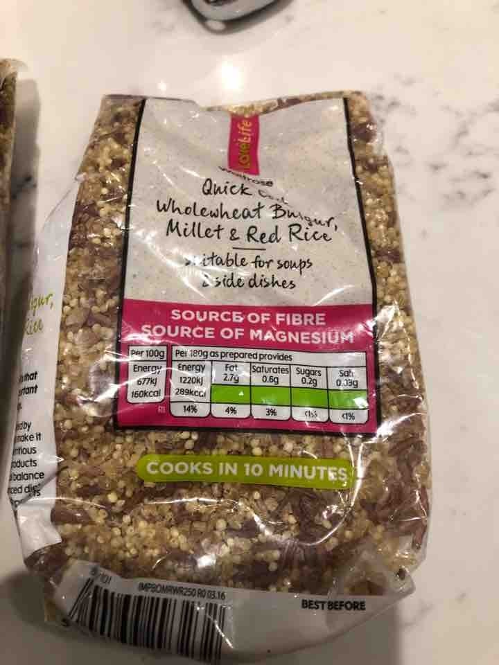 Waitrose Quick cook wholewheat Bulgar Millet & Red rice OLIO