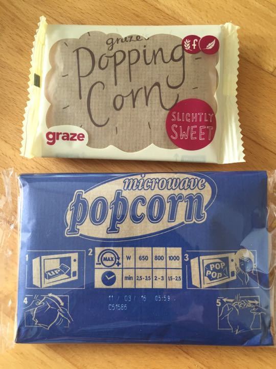 Sweet and salty microwave popcorn packets OLIO