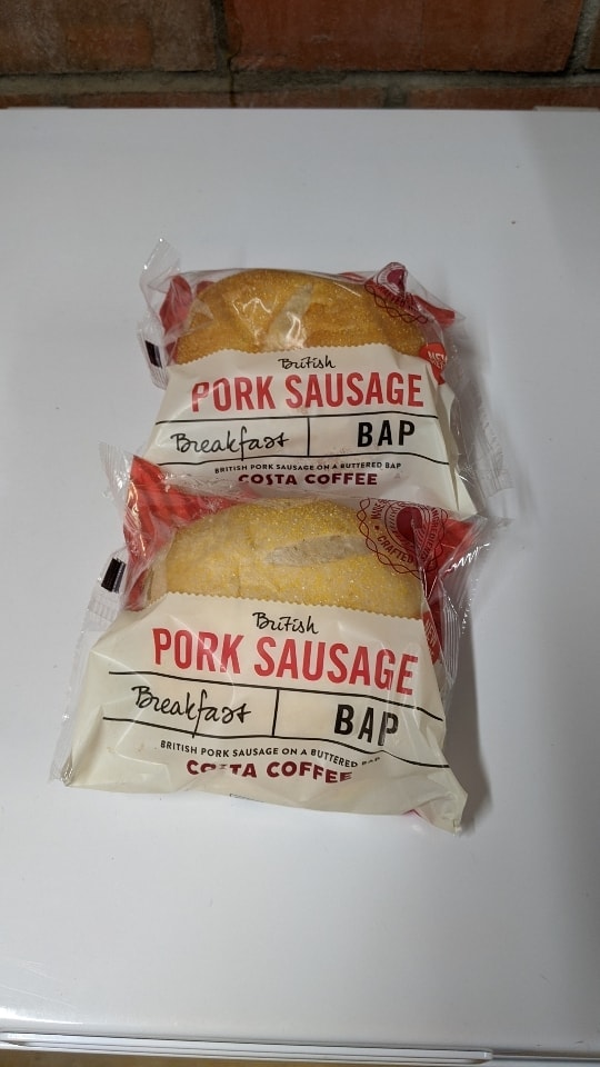 Costa pork sausage bap OLIO