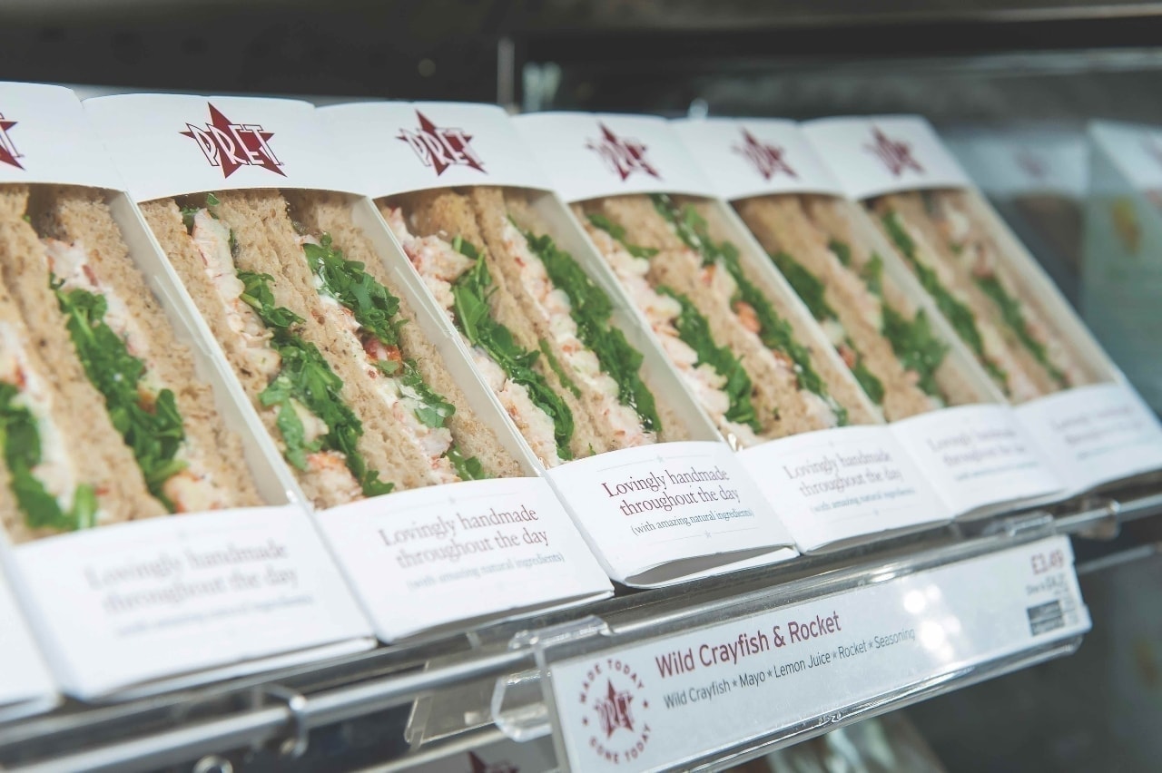 Pret cheese and ham sandwiches OLIO