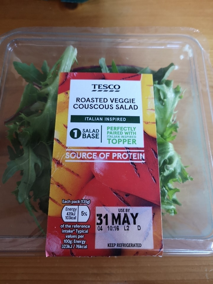 Tesco Roasted Veggie Cous Cous Salad OLIO