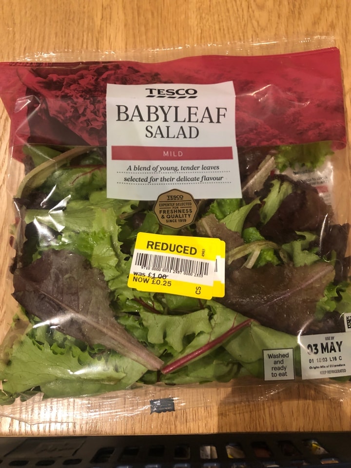 Tesco baby leaf salad OLIO