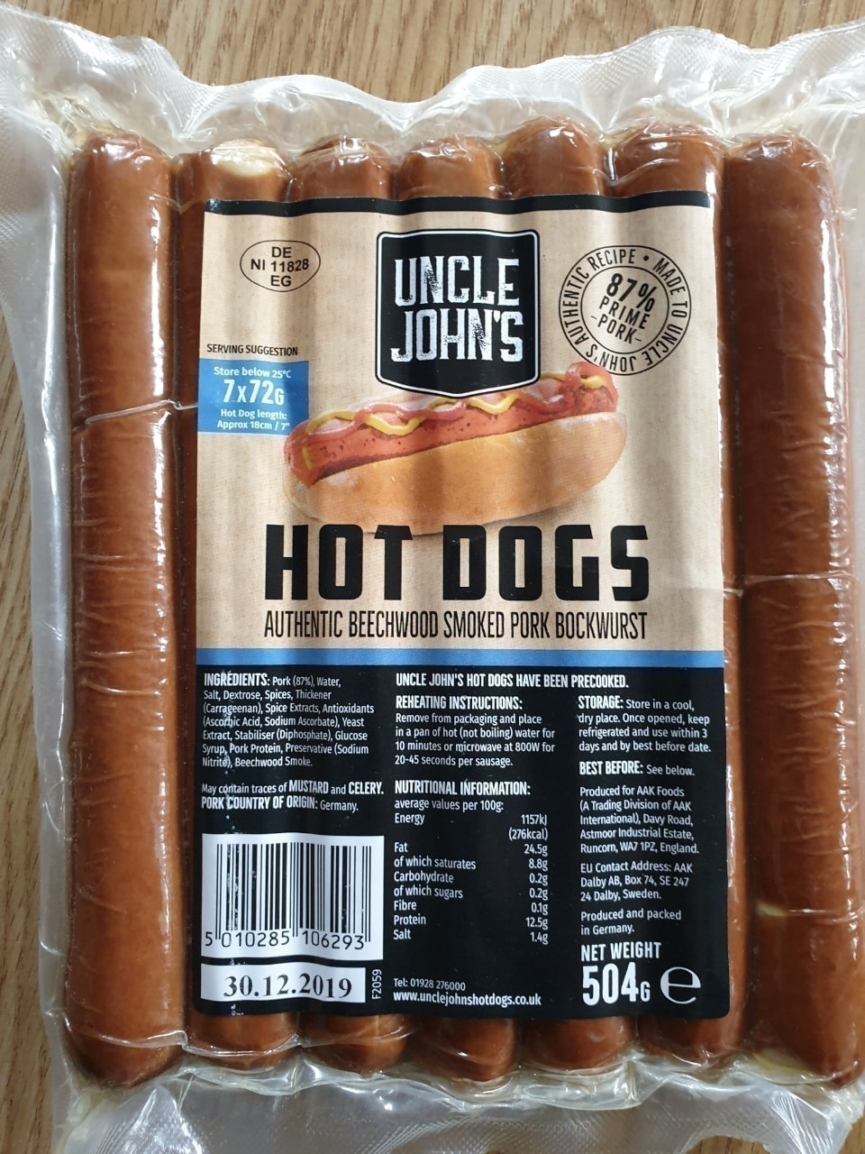 Hot dog sausages smoked OLIO