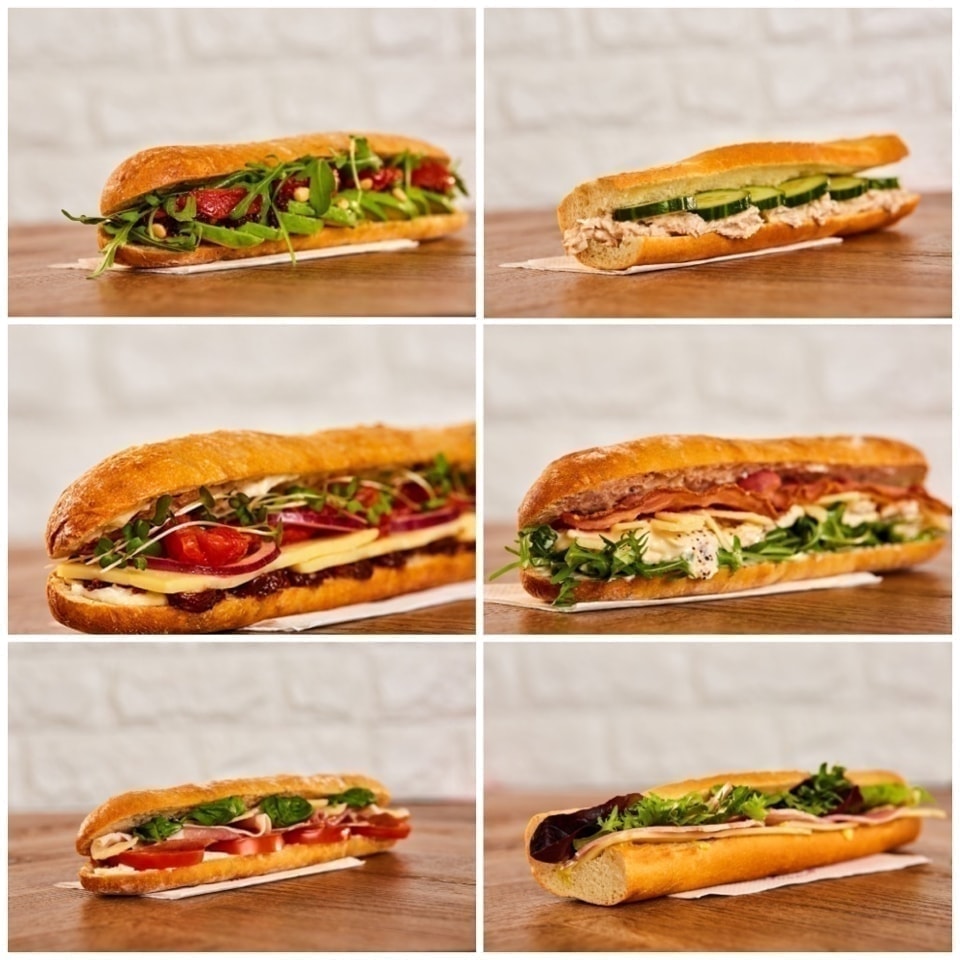 Selection of Pret baguettes OLIO