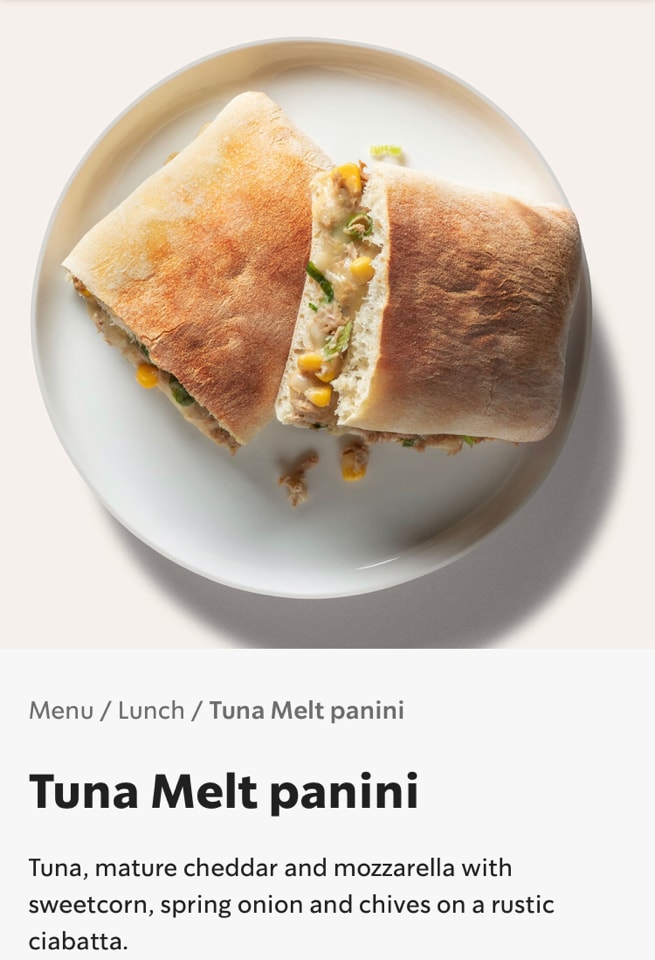 Starbucks tuna melt panini OLIO