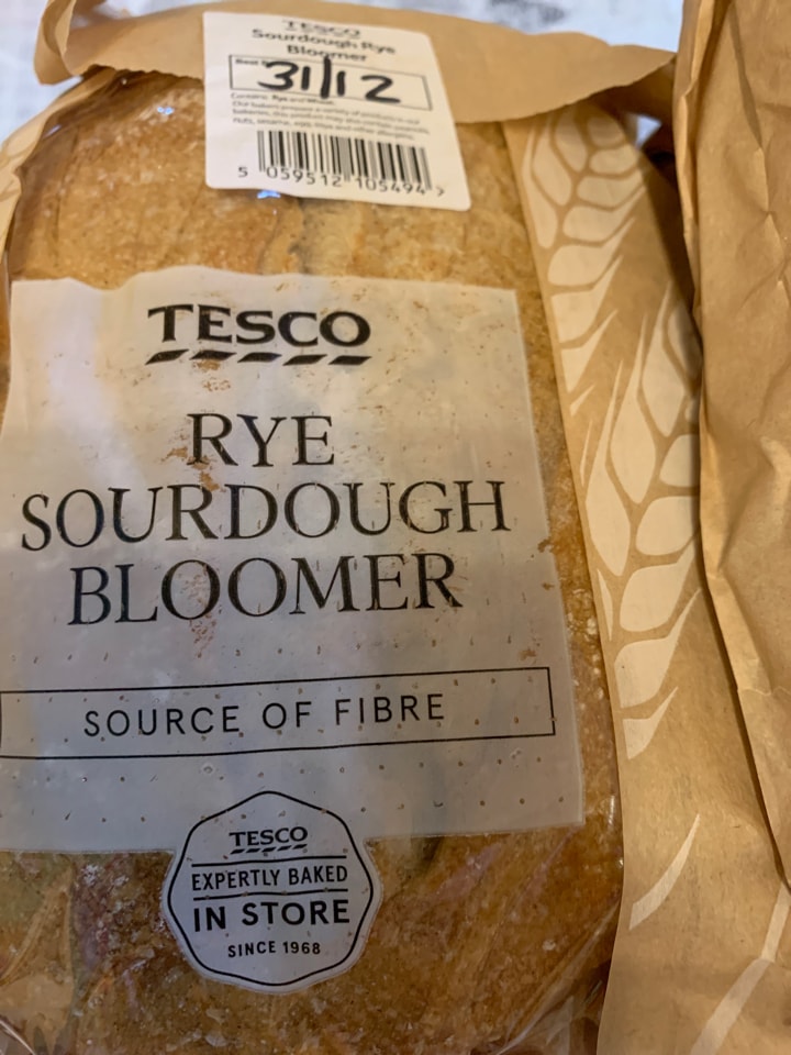 Tesco bakery, rye sourdough bloomer OLIO