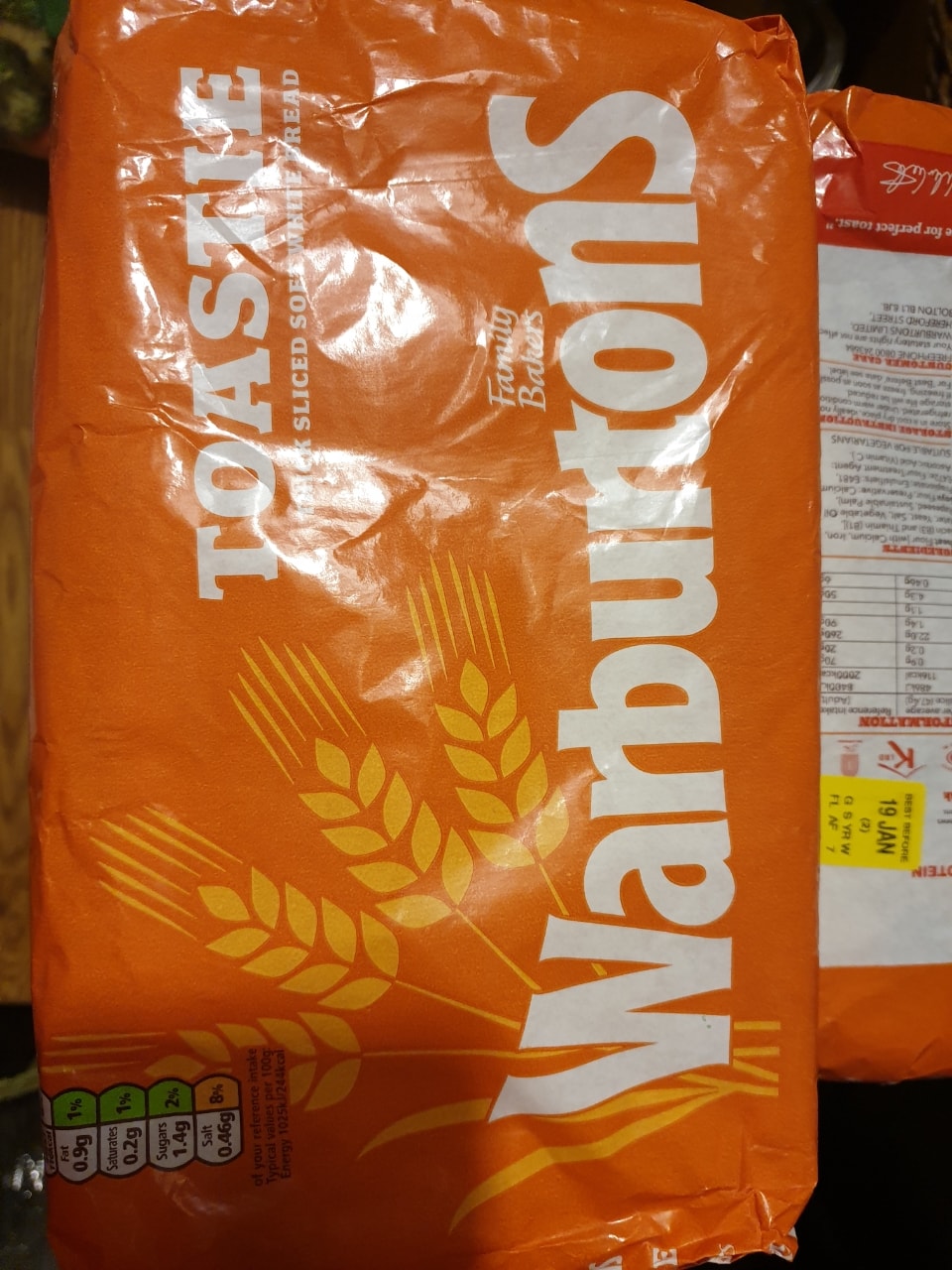 Warburton toastie bread OLIO