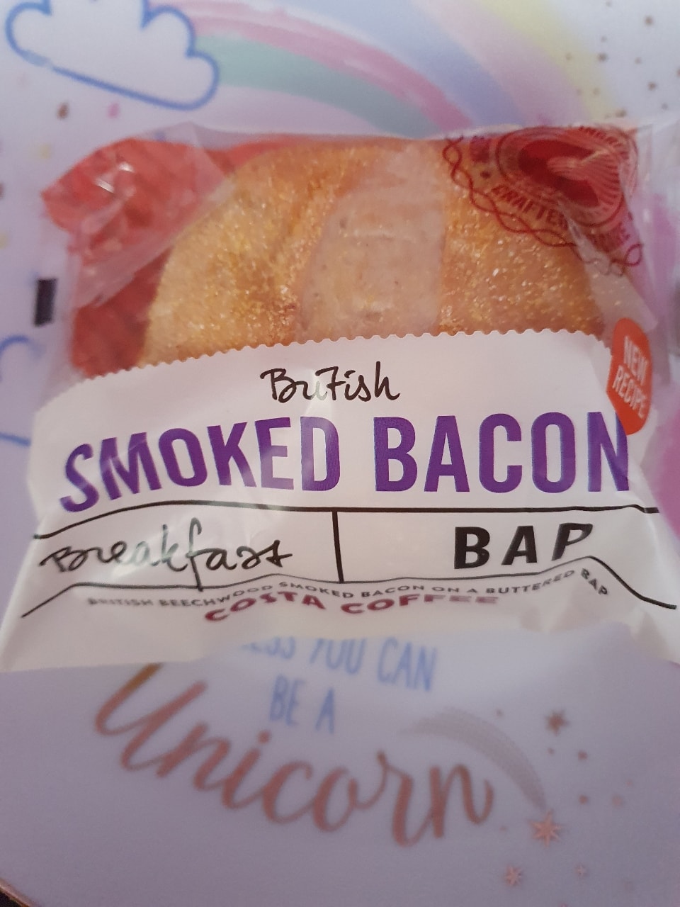 Smoked Bacon Bap (Costa Coffee) OLIO