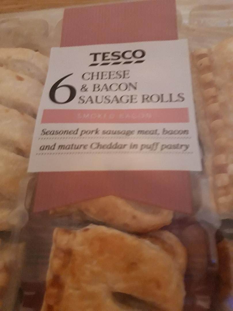 Tesco cheese and bacon sausage rolls OLIO