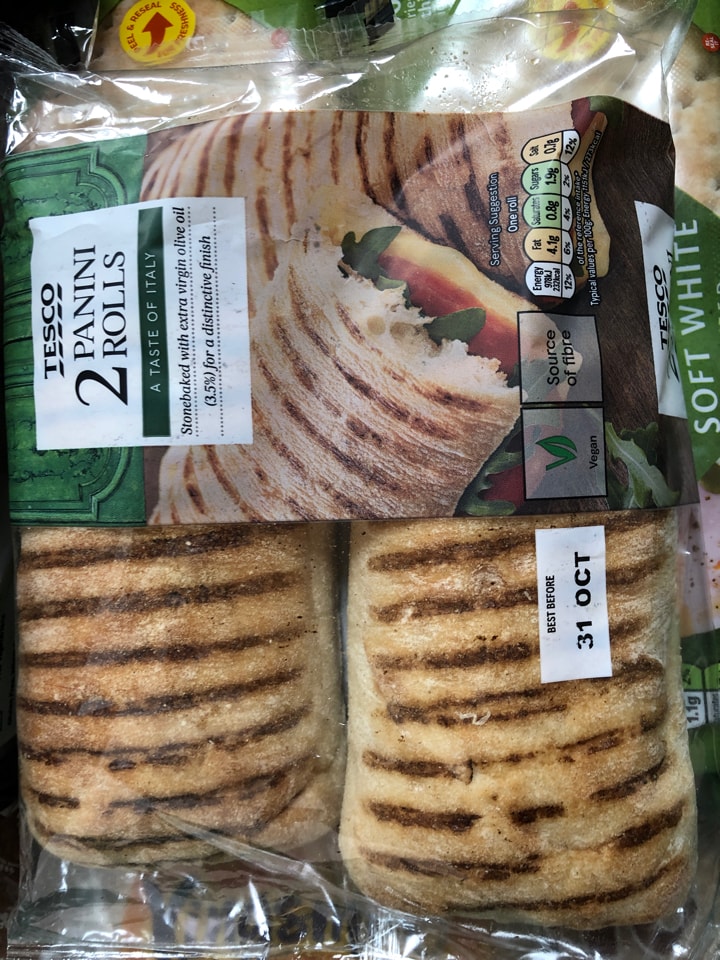 Tesco panini rolls BEST BEFORE 31 OCT OLIO