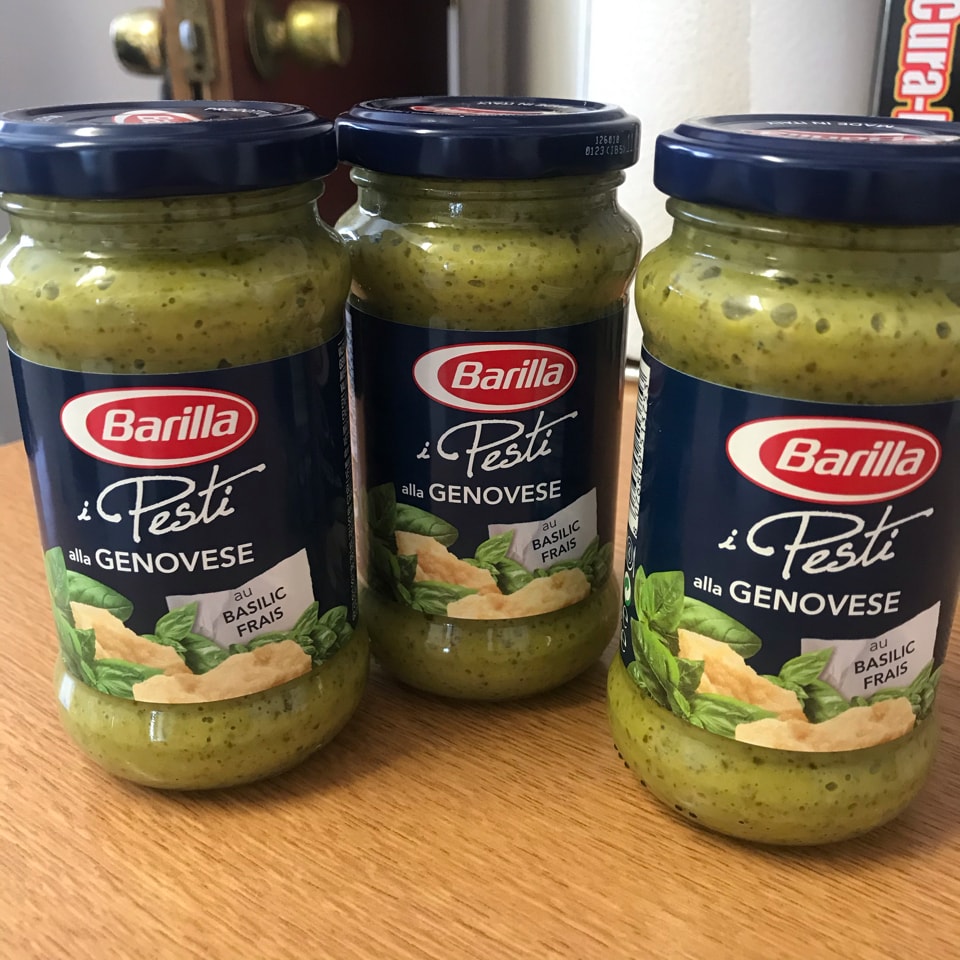 3 Jars of pesto with basil past best before date OLIO