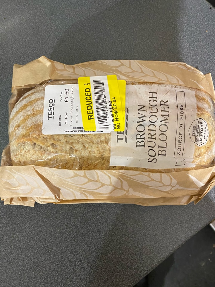 Tesco Sourdough Bloomer 420g Loaf OLIO