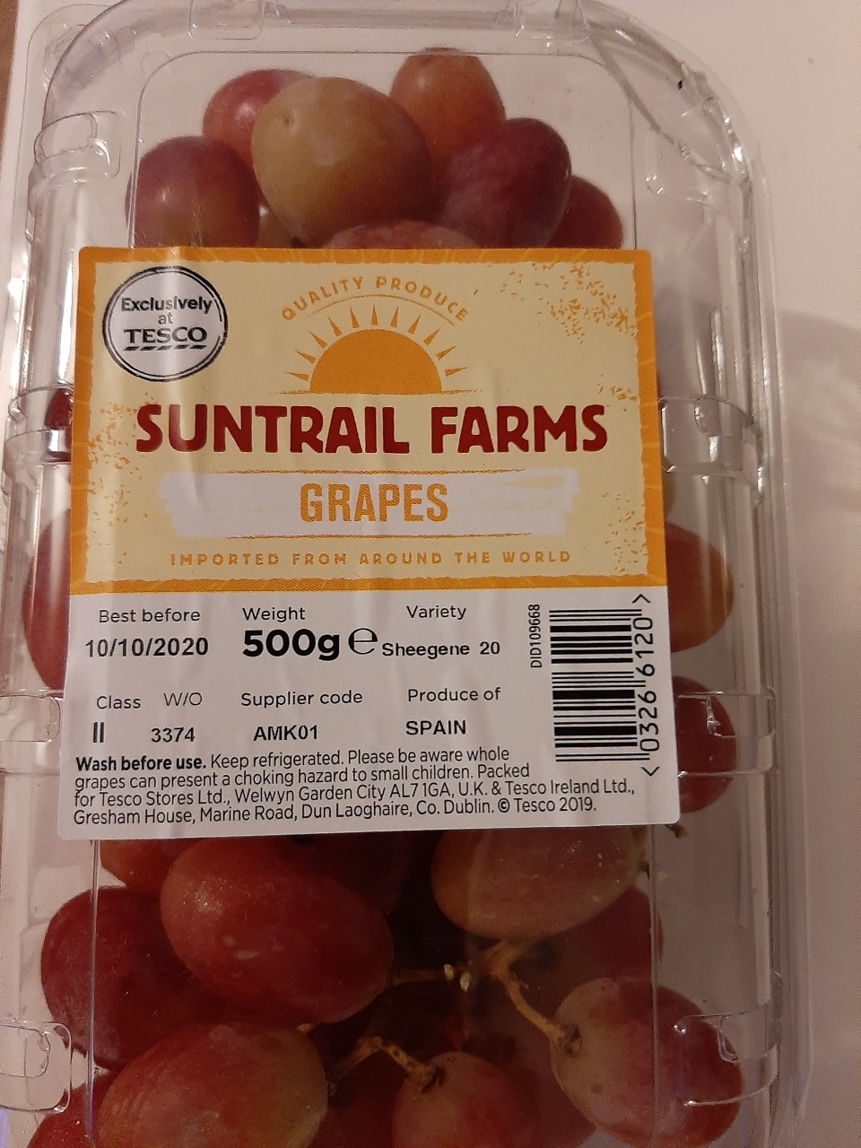 Tesco suntrail farms grapes x10 OLIO