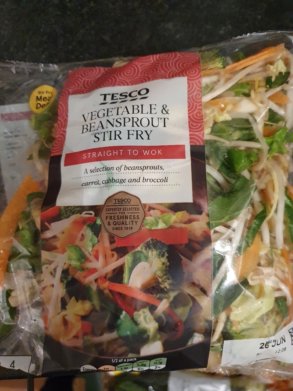 Tesco Vegetable & Beansprout stir fry OLIO
