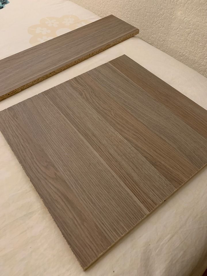 Repisas conglomerado con laminado imitación madera (gris) - OLIO
