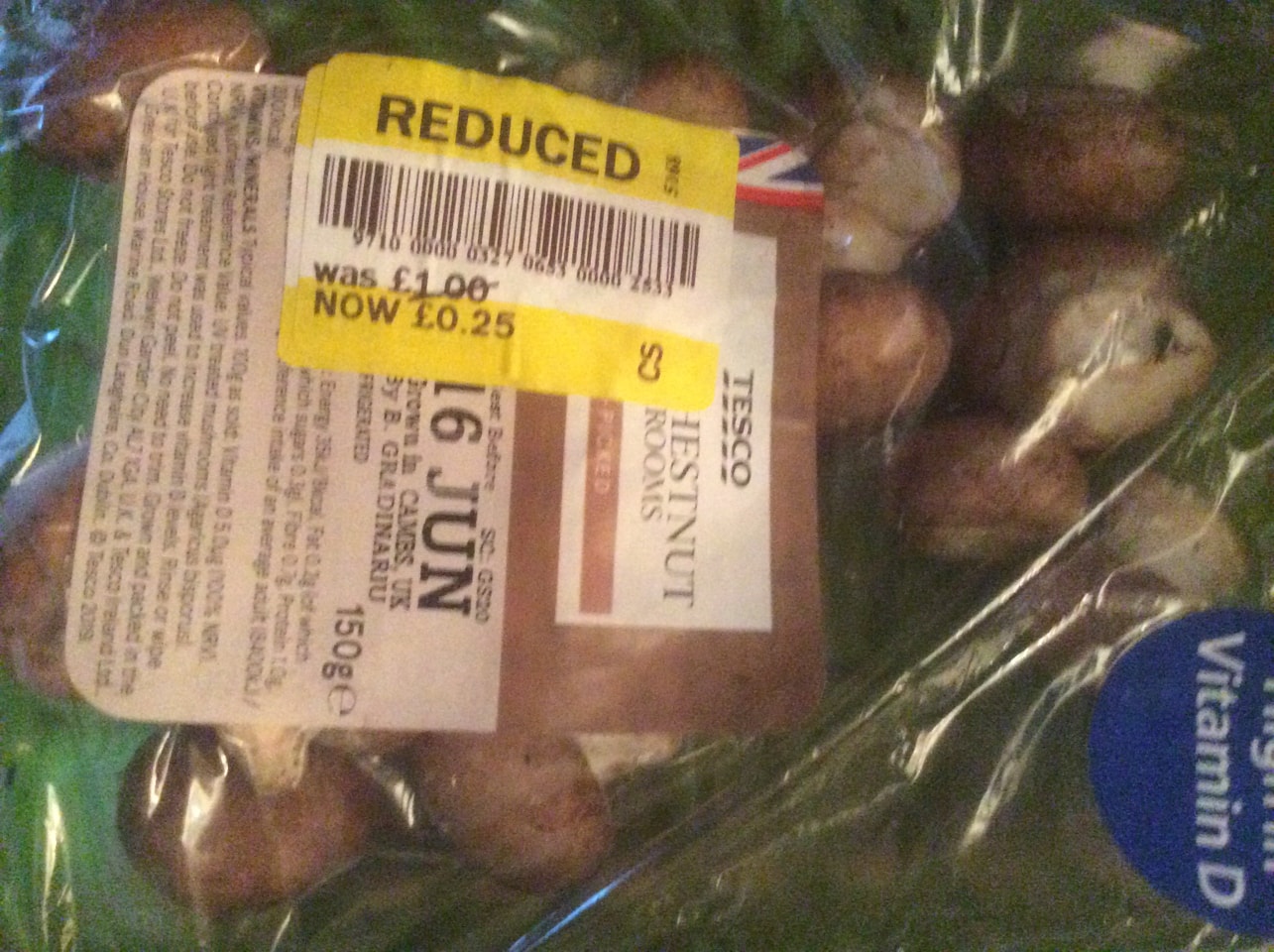 Tesco chestnut mushrooms OLIO