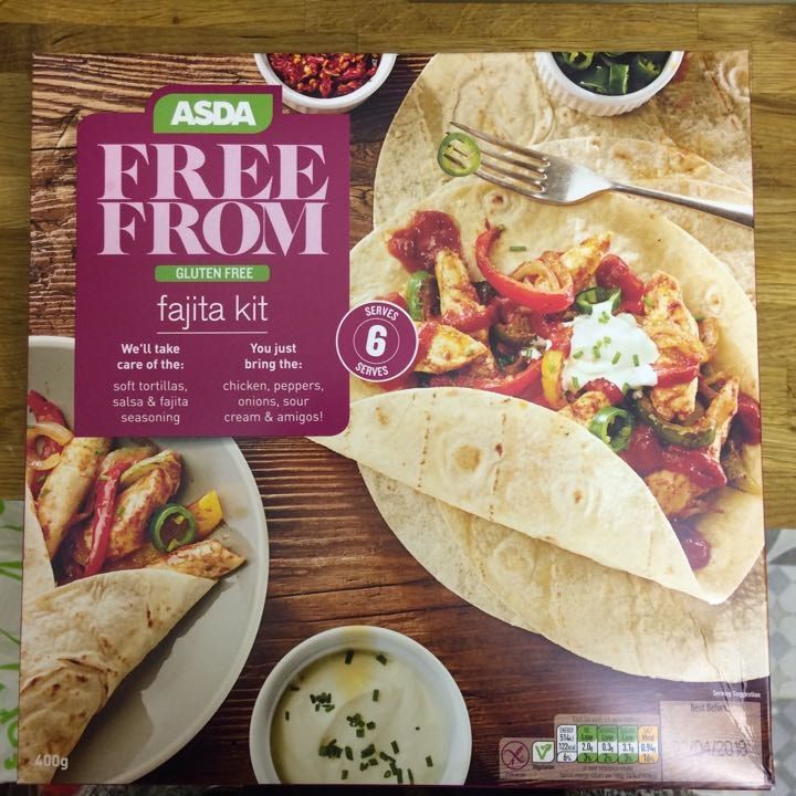 Asda gluten free fajita kit BBE 02.04.18 unopened OLIO