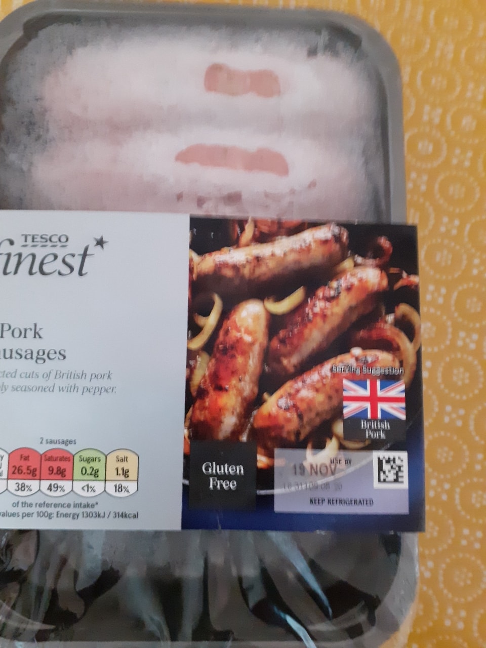 4 pork sausages frozen OLIO