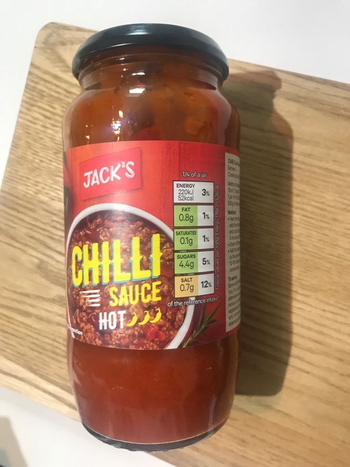 Jar of chilli sauce OLIO